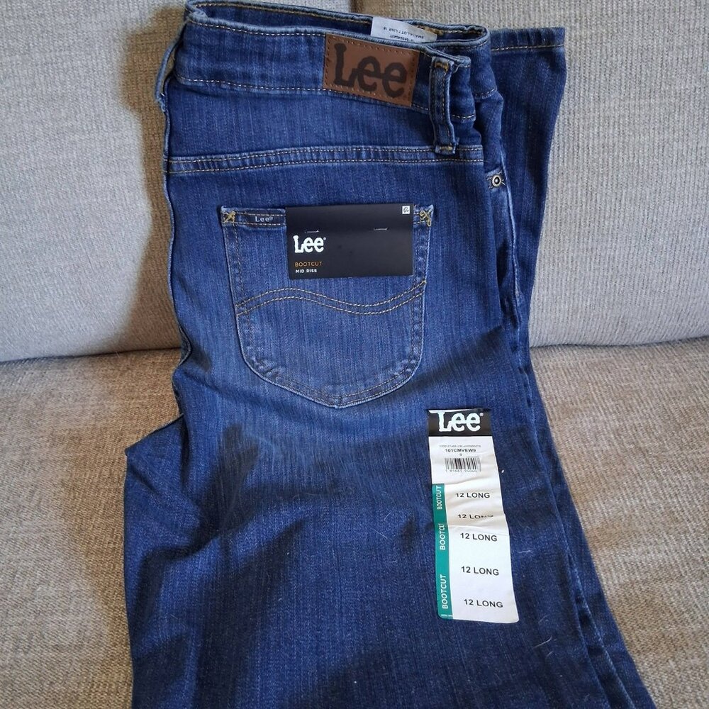 Women's LEE Bootcut Mid Rise Medium Wash Jeans 12 Long Inseam 33"